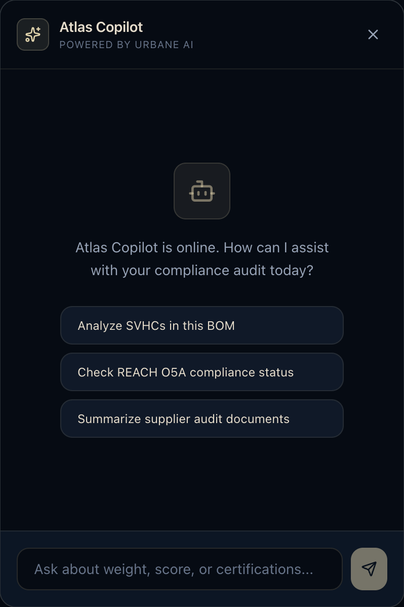 Atlas Copilot Chat Interface